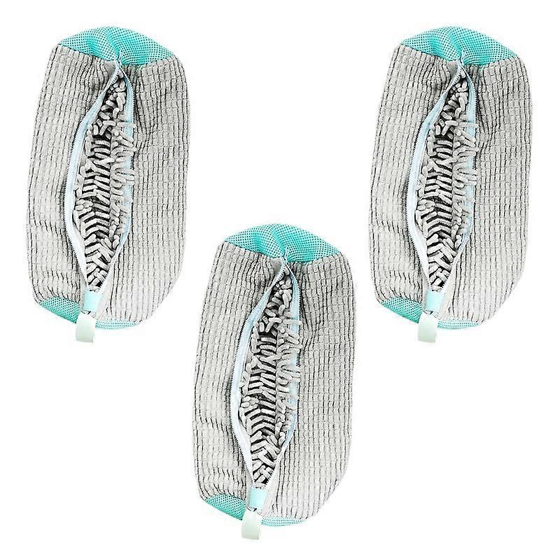 Sneaker Toiletry Bag - Durable Protector For Sneakers, Shoes And Delicates - Fits EU Sizes 38-46 - Silver Grey 3-Pack