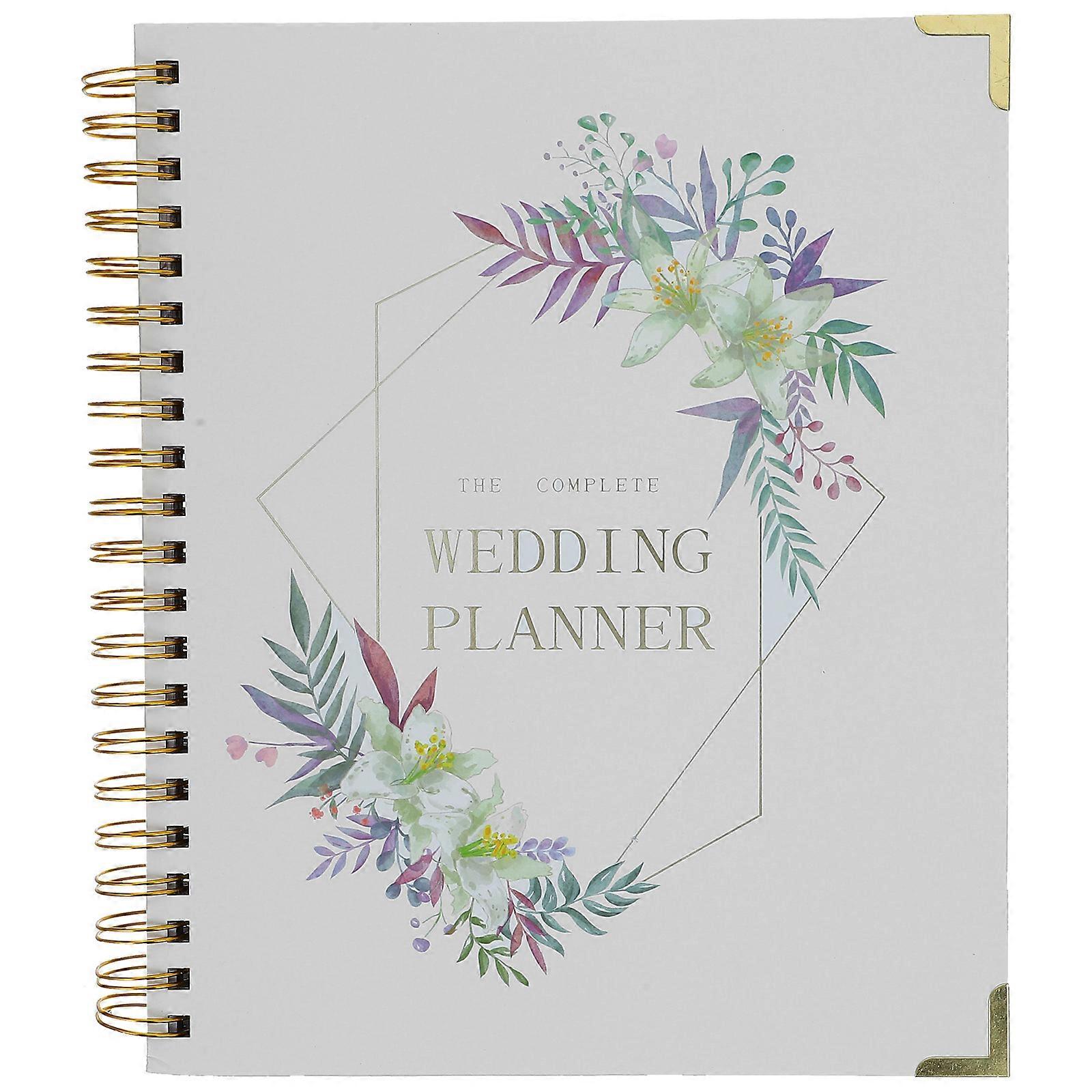 Bride Planning Book Wedding Countdown Notebook Budget Management Multi Color Simple and Stylish 1Pcs