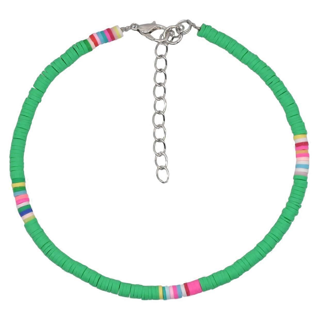 1PC Stylish DIY Anklet Polymer Clay Adjustable Boho Foot Chain Colorful Colors For Summer Beach Outfits