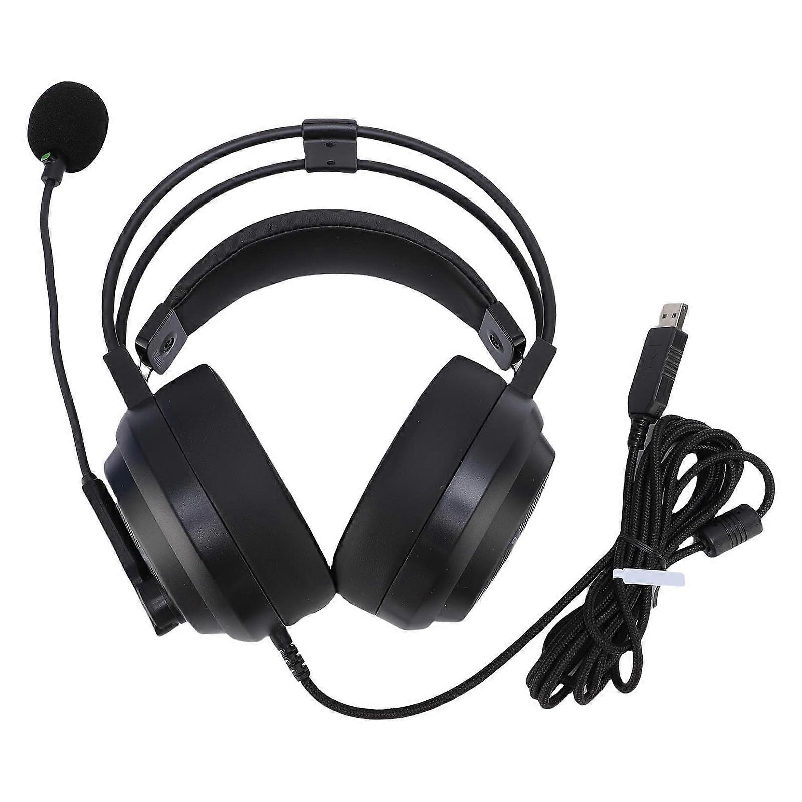 Computer Headset With Detachable Microphone 25cm Adjustable Boom Long Cord Noise Isolation For Prolonged Use