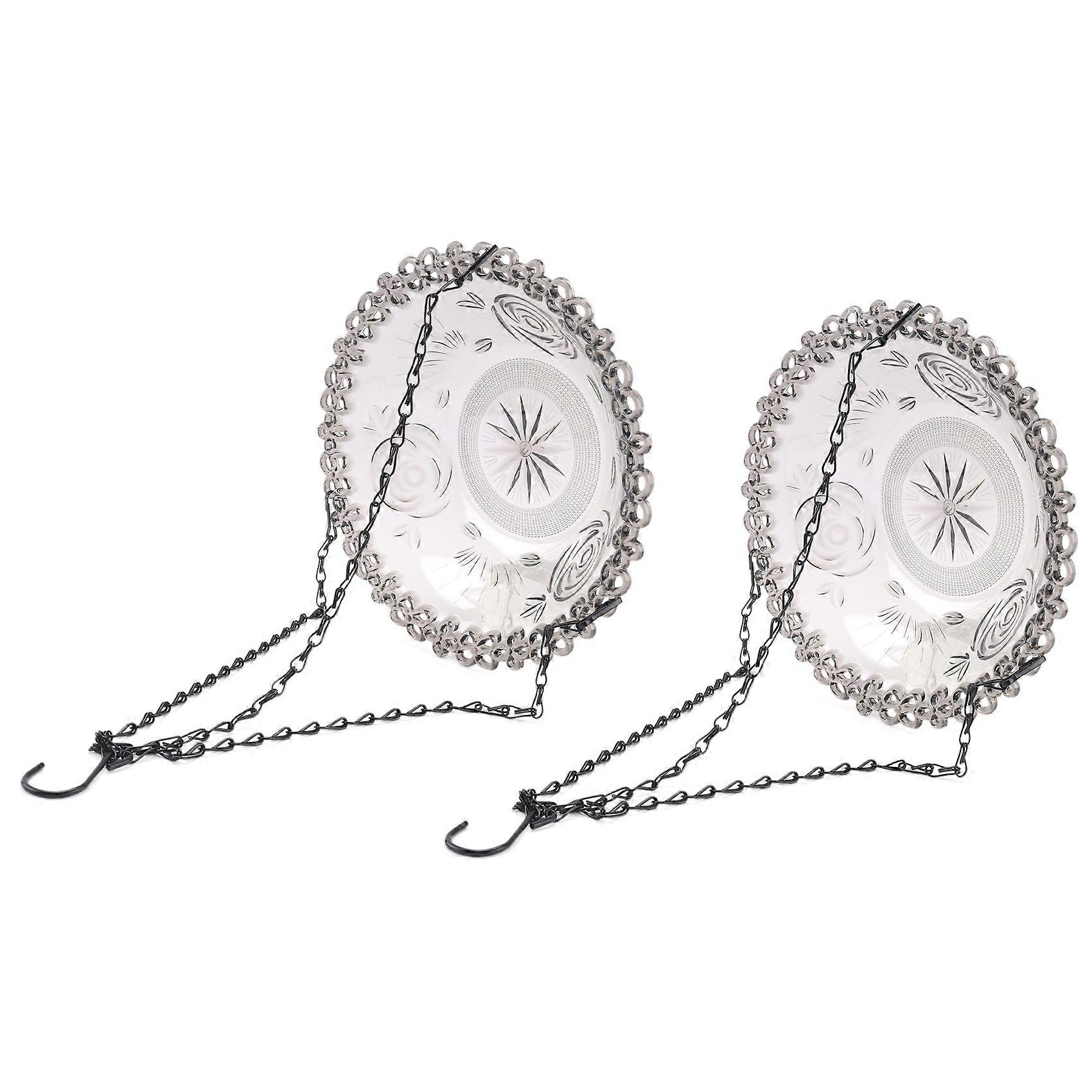 Bird Flower Shaped Hanging Bird Feeder Birdbath for Garden Outdoor Decor Bird Feeder Supplies Gray