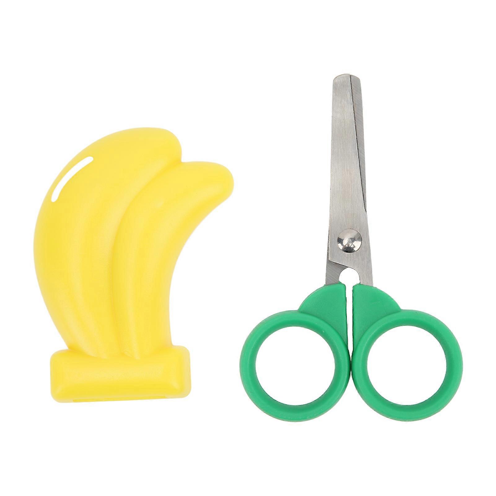 Paper Cute Cartoon Banana Shape Soft Handle Scissors with Magnet Student Kids for Home Decoration