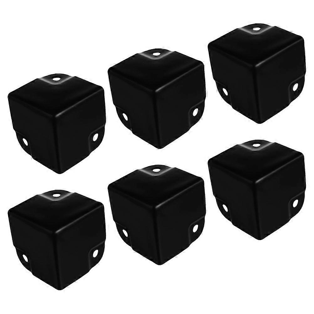 Black Corner Guard Iron Speaker Boxes Versatile 3.50X3.50X3.50CM Protective Guards 6Pcs