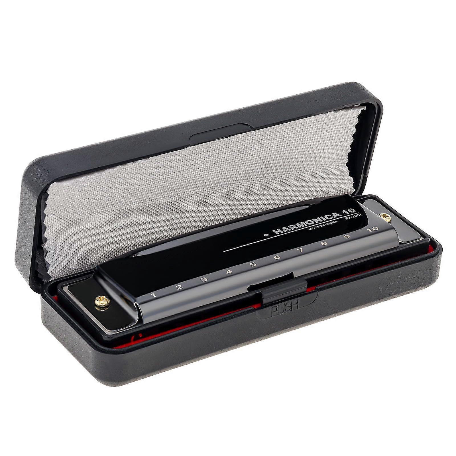 MIA80R Blues Harmonica Harp Mouth Organ, 10 Holes C Key Harmonica for Children, Adults, Students, Beginners, and Friends.