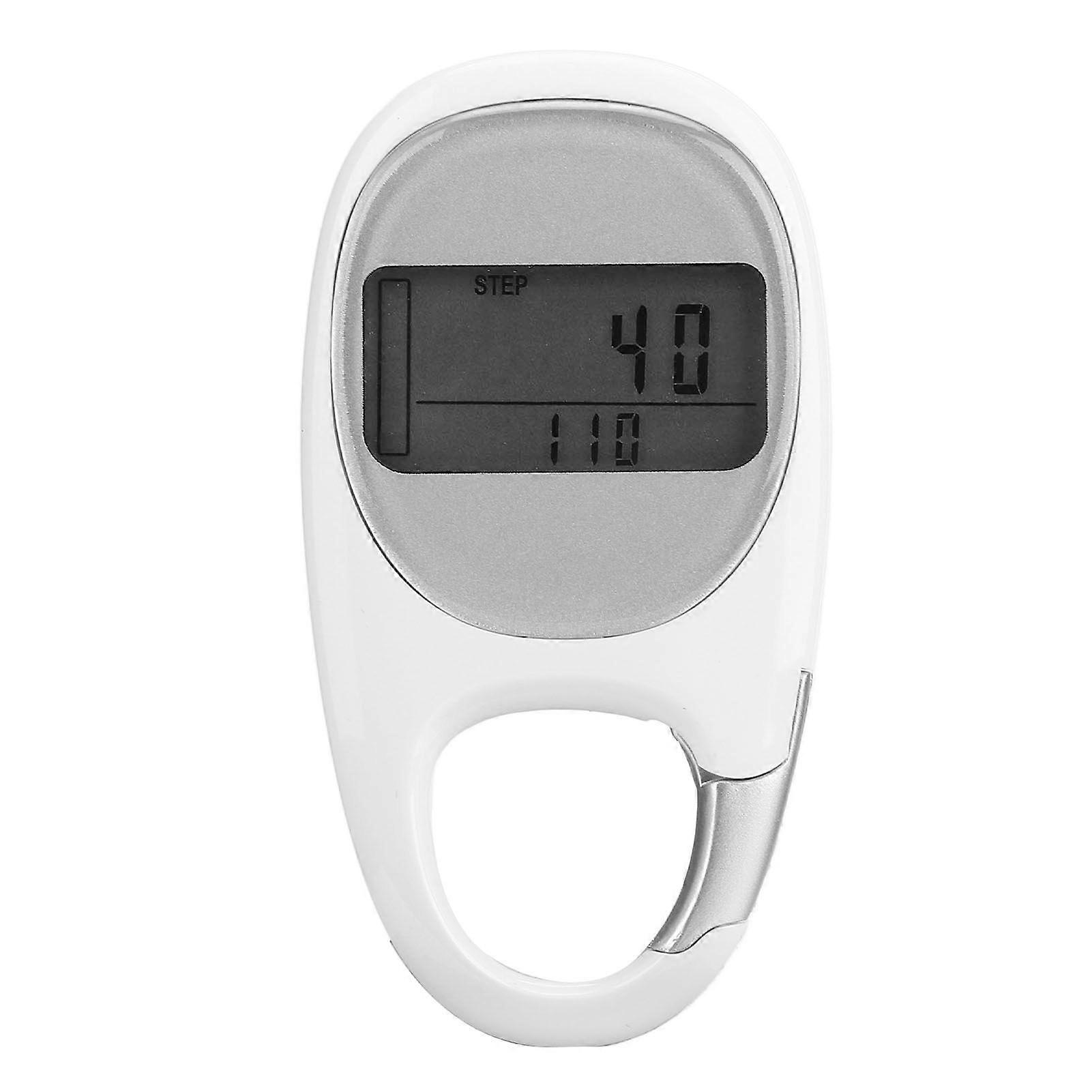 Step Counter Power Saving Mode Clear LCD Display Simple Carabiner Pedometer for Outdoor Sports Adults ChildrenYMMR)