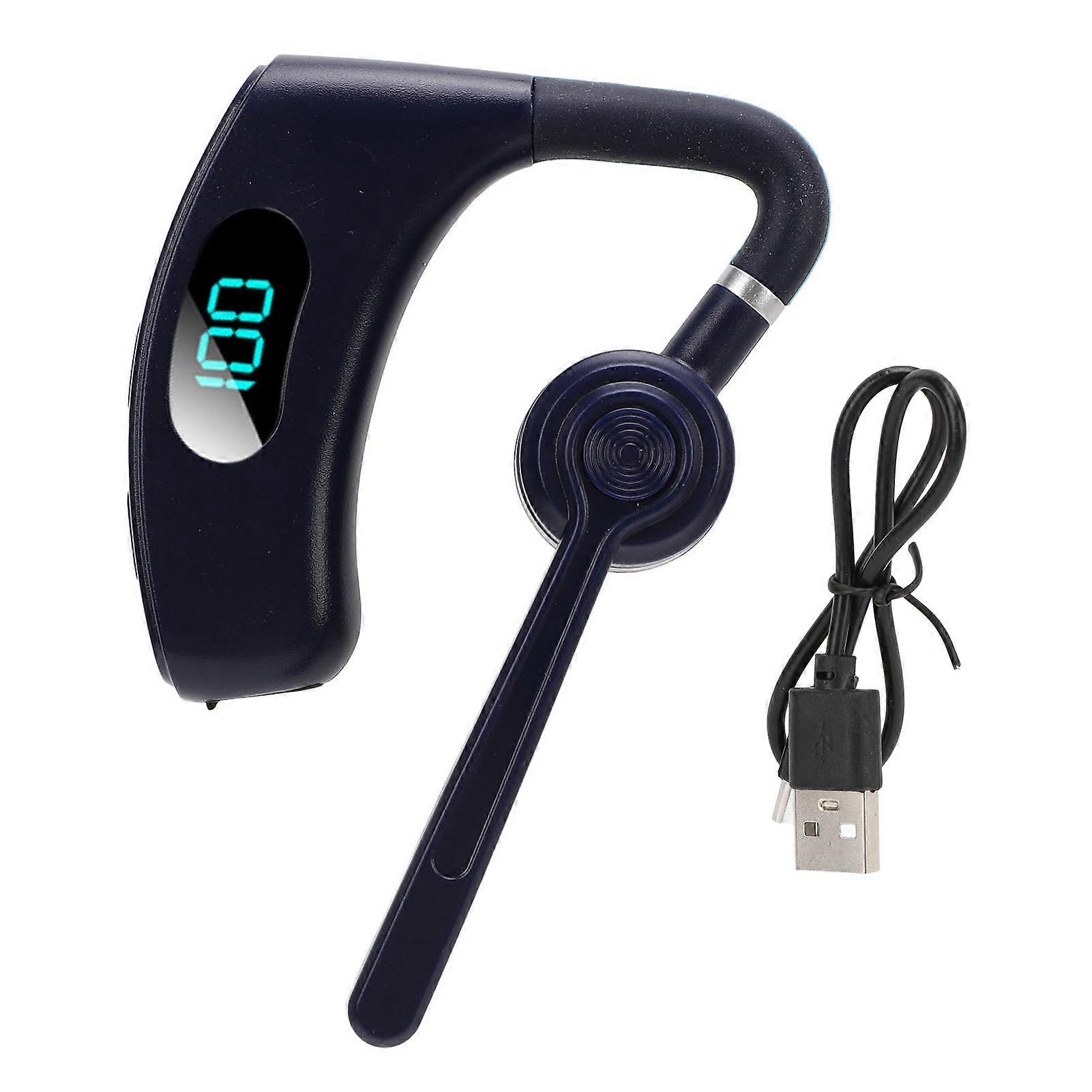 Wireless Bluetooth Earpiece - Noise Reduction, Dual Device, 300mAh Battery, Blue