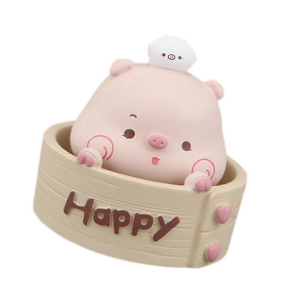 Car Cute Pendant Shaking Pig Head Adornment Resin present Indoor Spaces 6.50X6.50X6.00CM 1Set