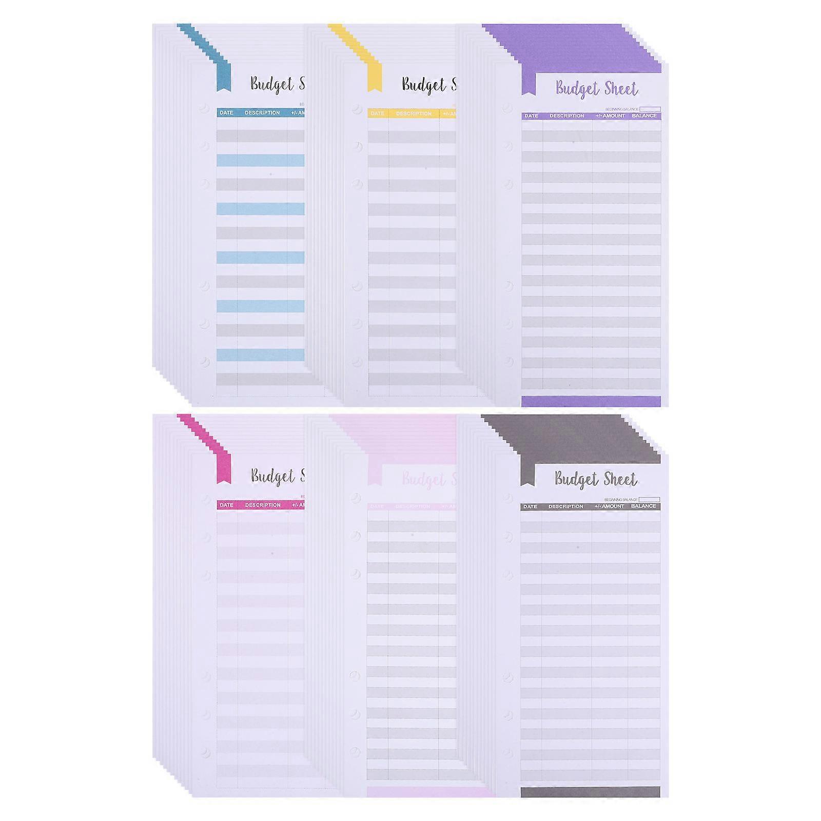 Expense Tracker Sheets Budget Inserts Practical Design for Home Travel Picnic Self-Driving Business Travel 72Pcs