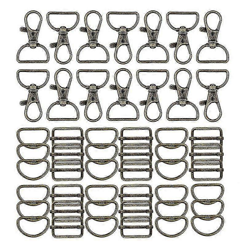 56Pcs Hooks with D Rings Set Purse Hardware for Bag Making Lanyard Snap Hooks Swivel Clasps with Bu [jkw]
