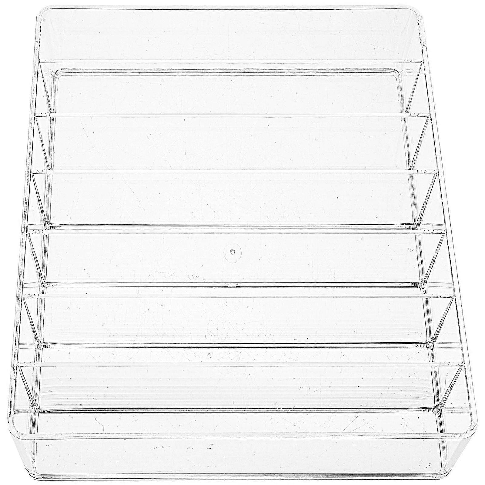 Acrylic Eyeshadow Holder Organizer – Stylish Makeup Stand for Lipstick & Cosmetic Storage, Transparent Design with 7 Compartments for Easy Access &