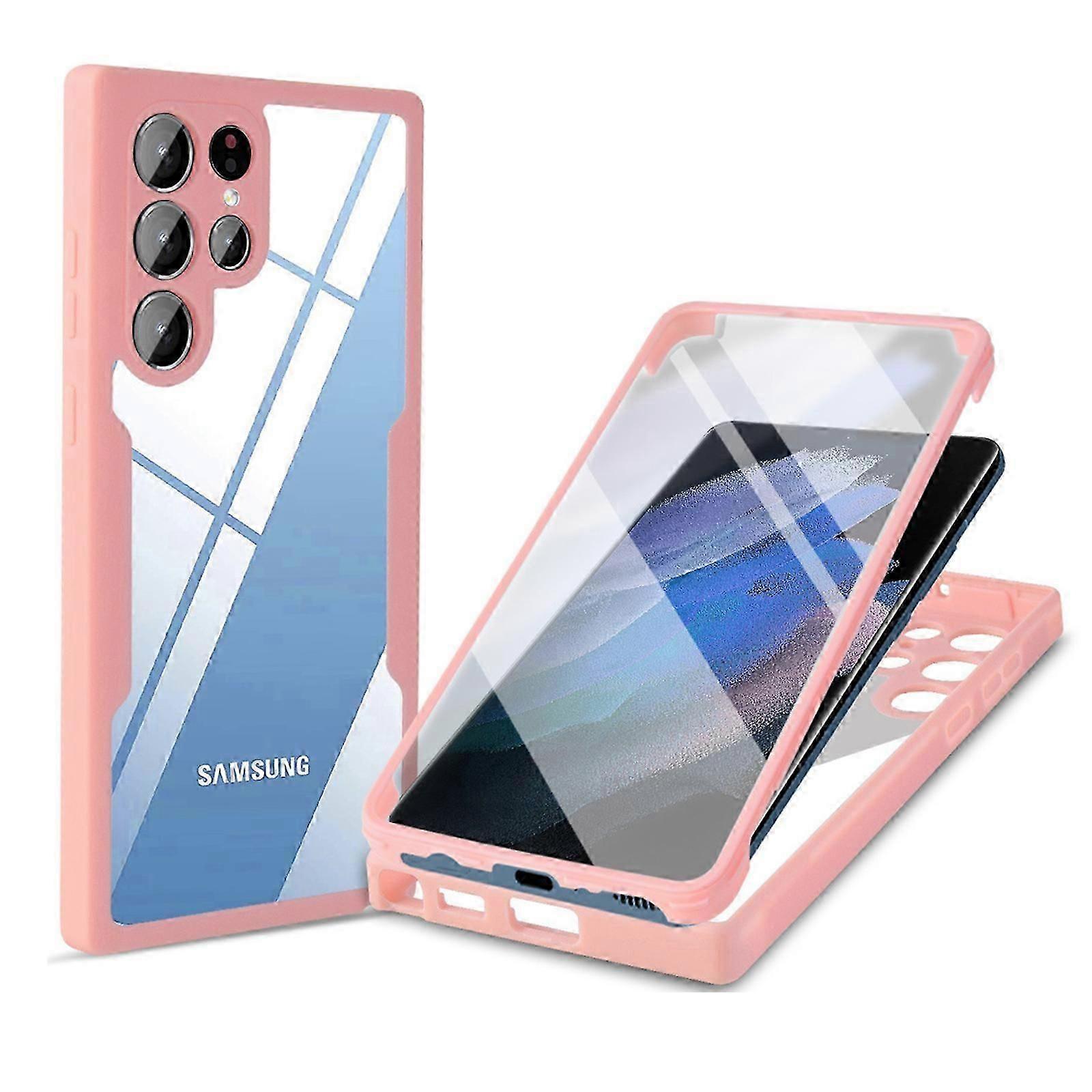 لحافظة S24 Ultra ، عدسة مدمجة وواقي شاشة ، لكامل الجسم ، مقاوم للصدمات ، مقاوم للغبار ، مقاوم للماء ، مضاد للخدش للحافظة الواقية