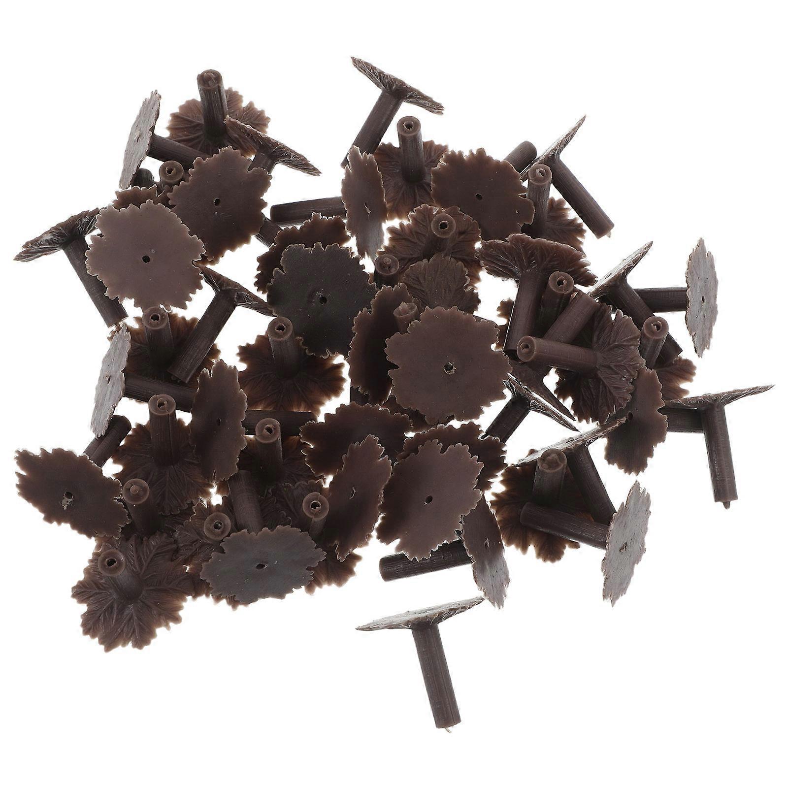 Architectural Trees Holder Model Trees Stand For Model Building Crafts Light Brown 2.70X2.70X2.50CM DIY Capabilities 50Pcs