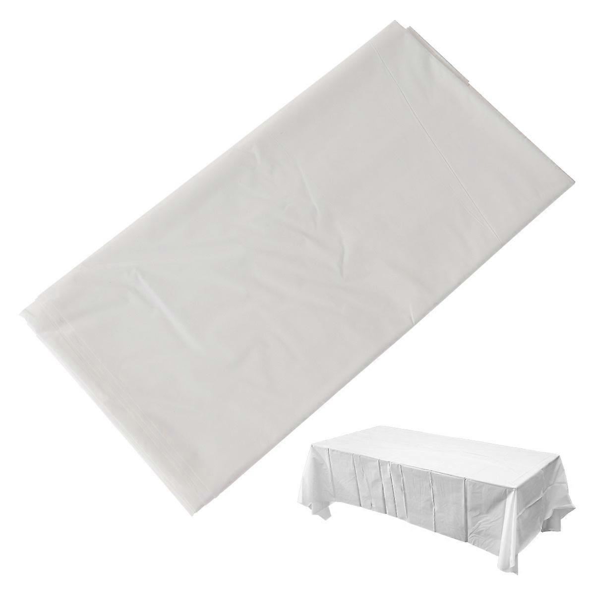 White Disposable Tablecloth for Table Protection Waterproof PE Material 137x183cm One