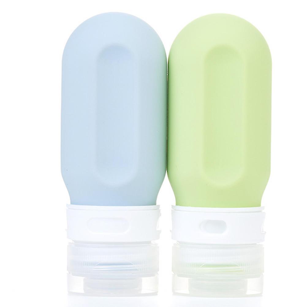 Portable Travel Bottle with Squeeze Lotion Dispenser for Shampoo Conditioner 60ml Blue Silicone PP Material