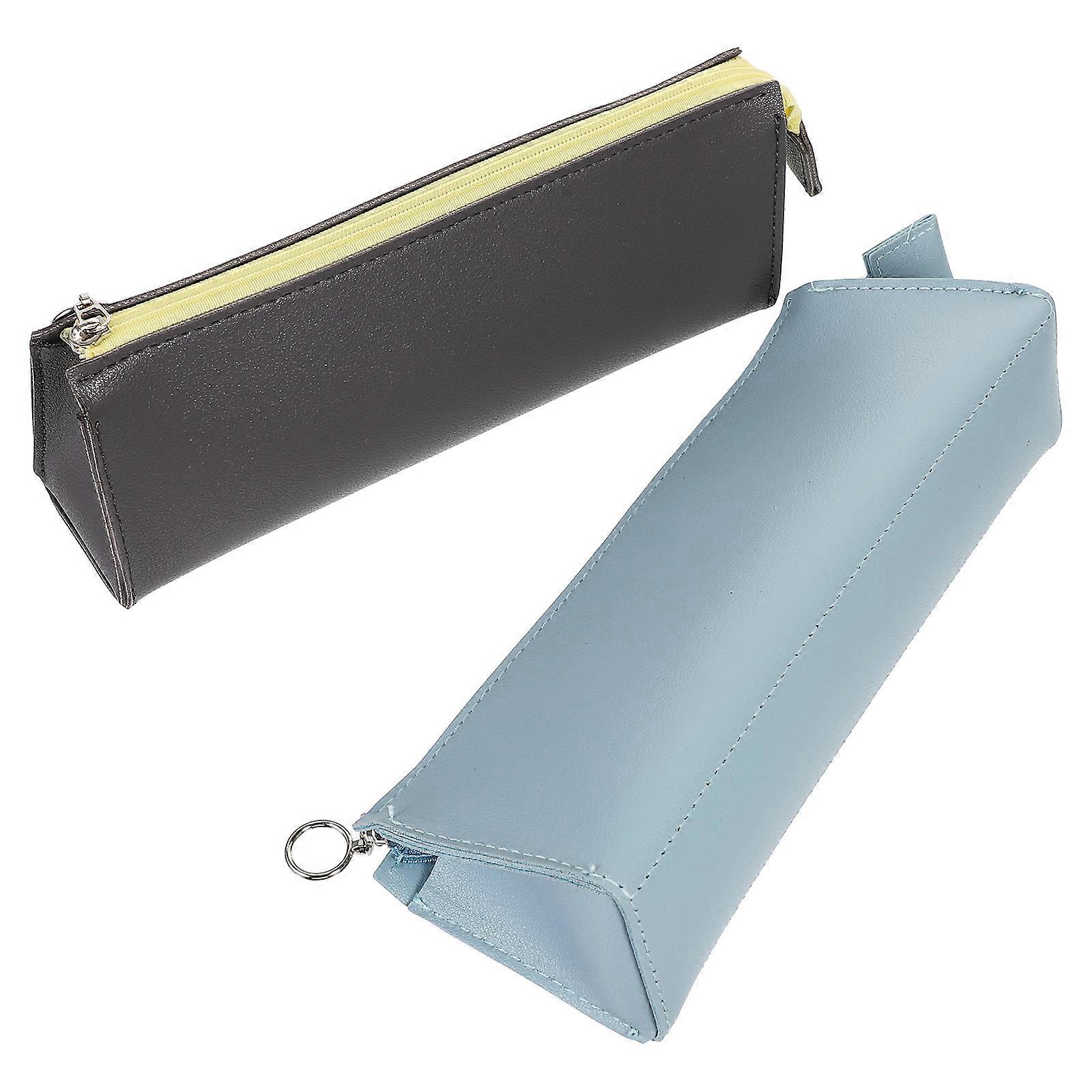 Aesthetic Pencil Case in Assorted Colors Slim Design for Storage Portable and Durable 2 Pieces