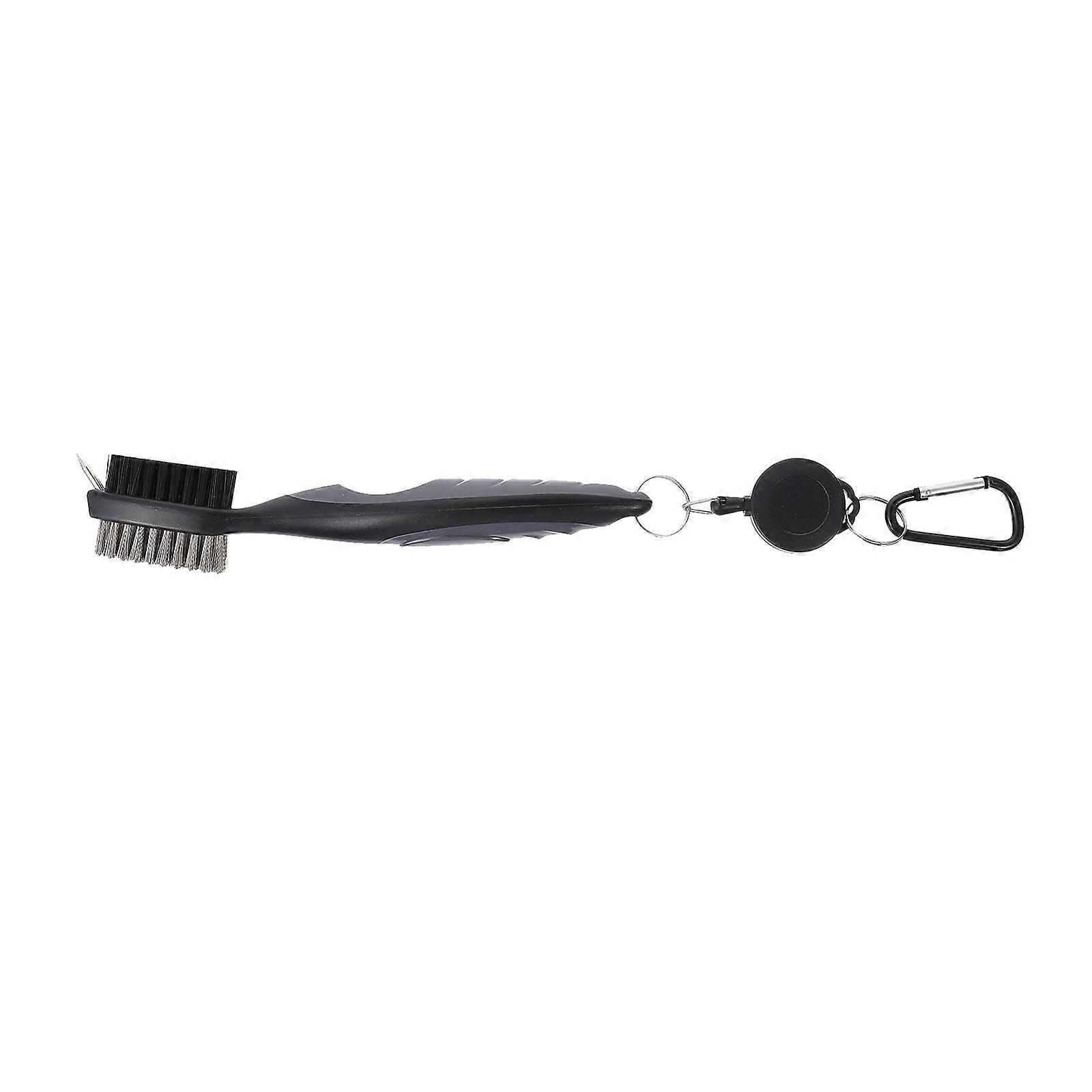 Dual Sided Club Brush for Cleaning with ABS Plastic Material Grey Color Lightweight Portable Golfer Accessory 1 Pc