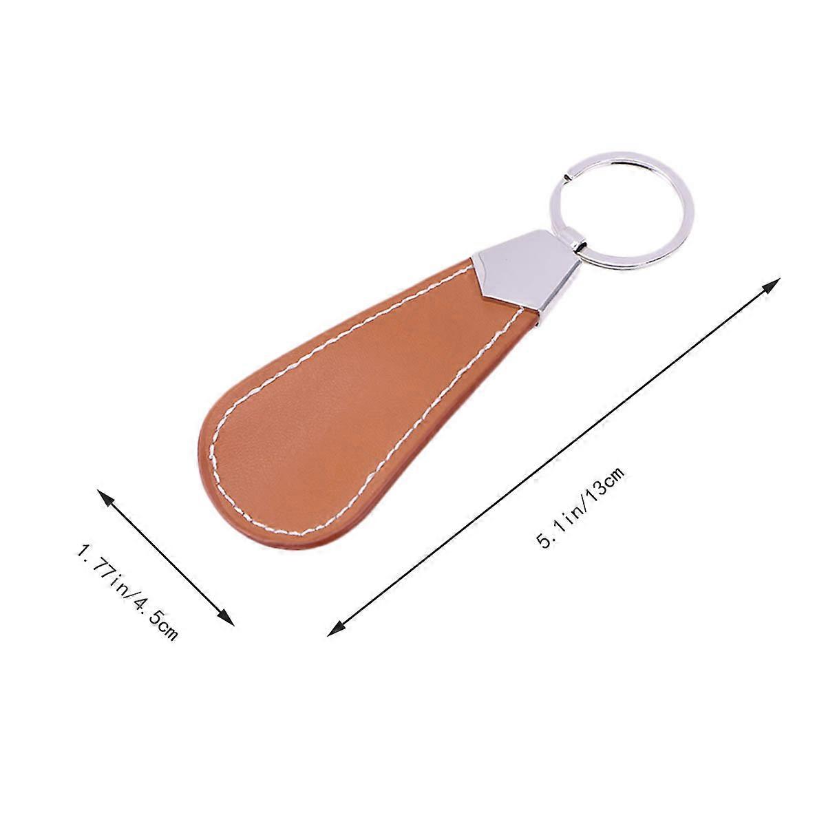 Pu Shoe Horn with Key Ring – Non Slip Travel Accessory for Men – Durable and Comfortable Design – Brown