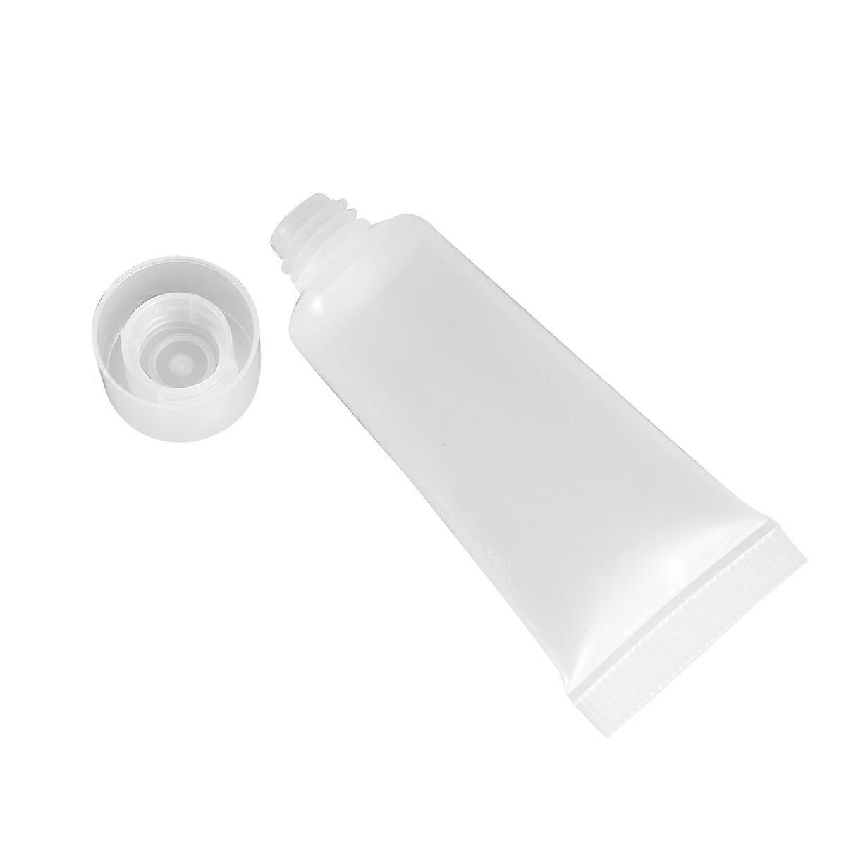 Leak Proof Travel Containers Refillable Small Squeeze Bottles White Plastic for Toiletries Daily Use 6.5x3cm 1Set
