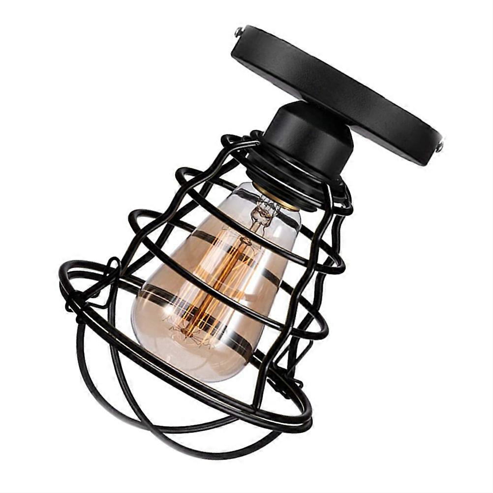 Stylish Black Iron Industrial Ceiling Light for Home Decoration Versatile Aisle and Corridor Use 1pc