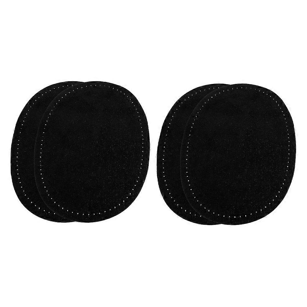 Oval Elbow Patch Fabric Patch for Clothes Sewing Repair 2Pair Black Patches