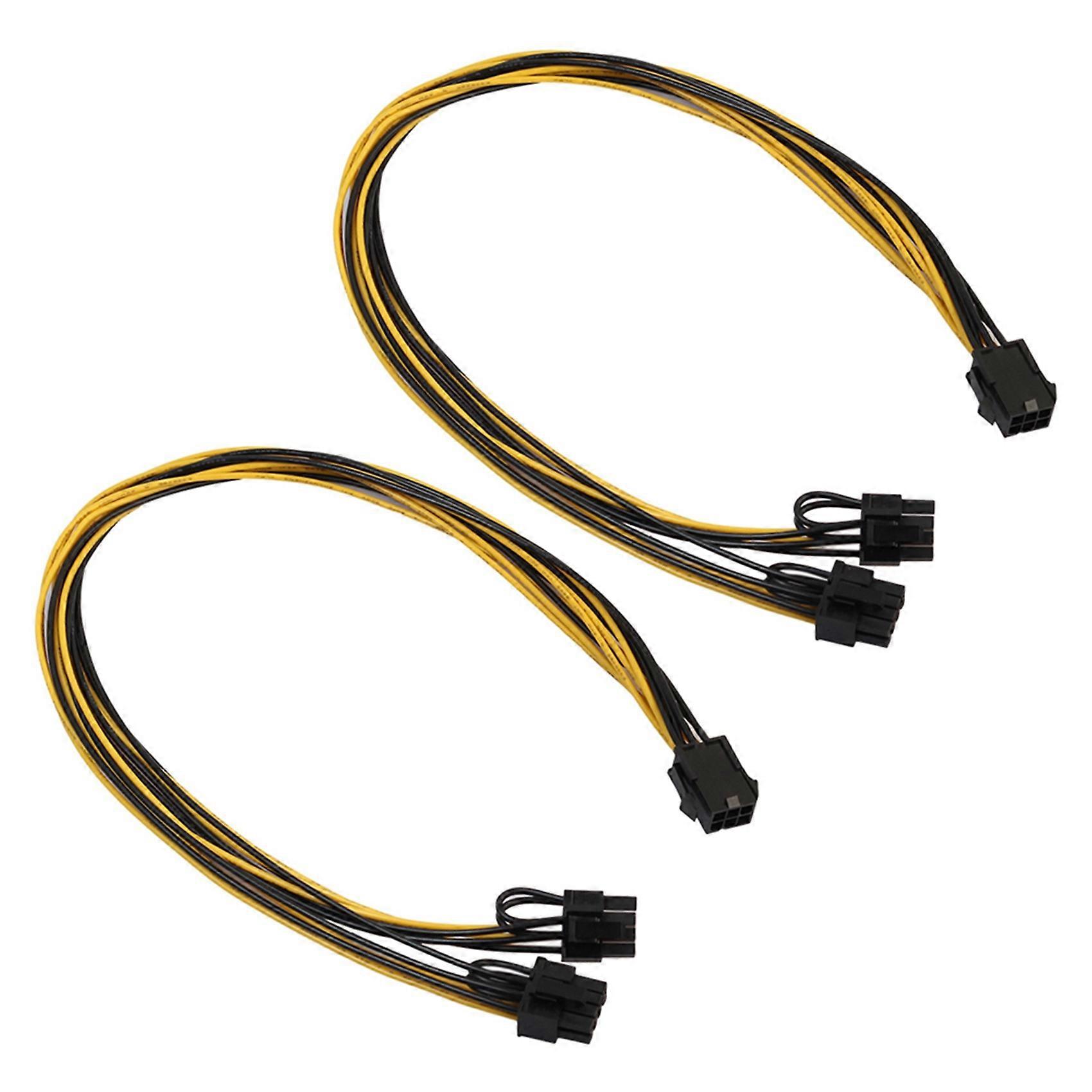 2X PCI-E PCI Express 6Pin Female to Dual Dual 2-Port 8Pin (6 + 2Pin) Male F/M Adapter GPU Video Card