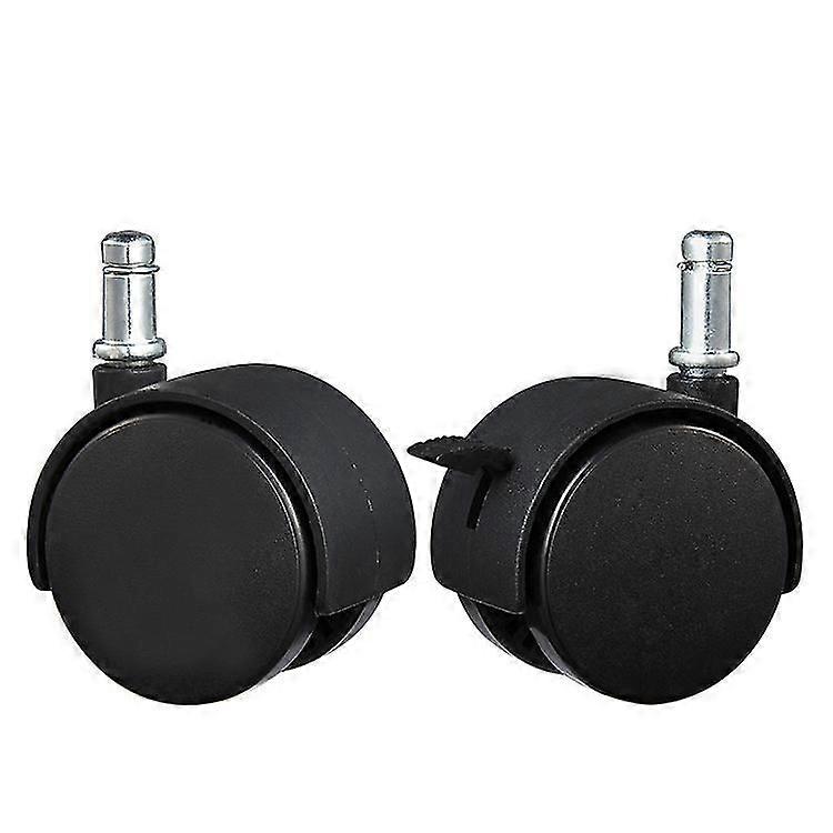 Set of 4 nylon swivel casters with brake, black