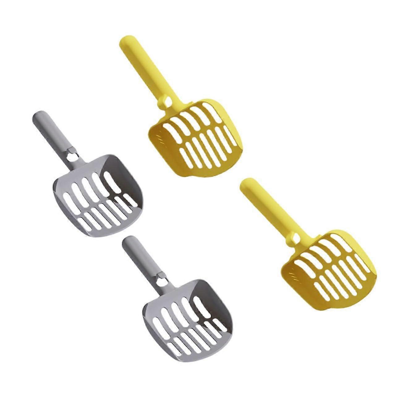 Cat Litter Scoop Set of 4, Large Non-Slip Plastic Litter Shovels for Indoor Use, Heavy-Duty Waste Disposal Tools