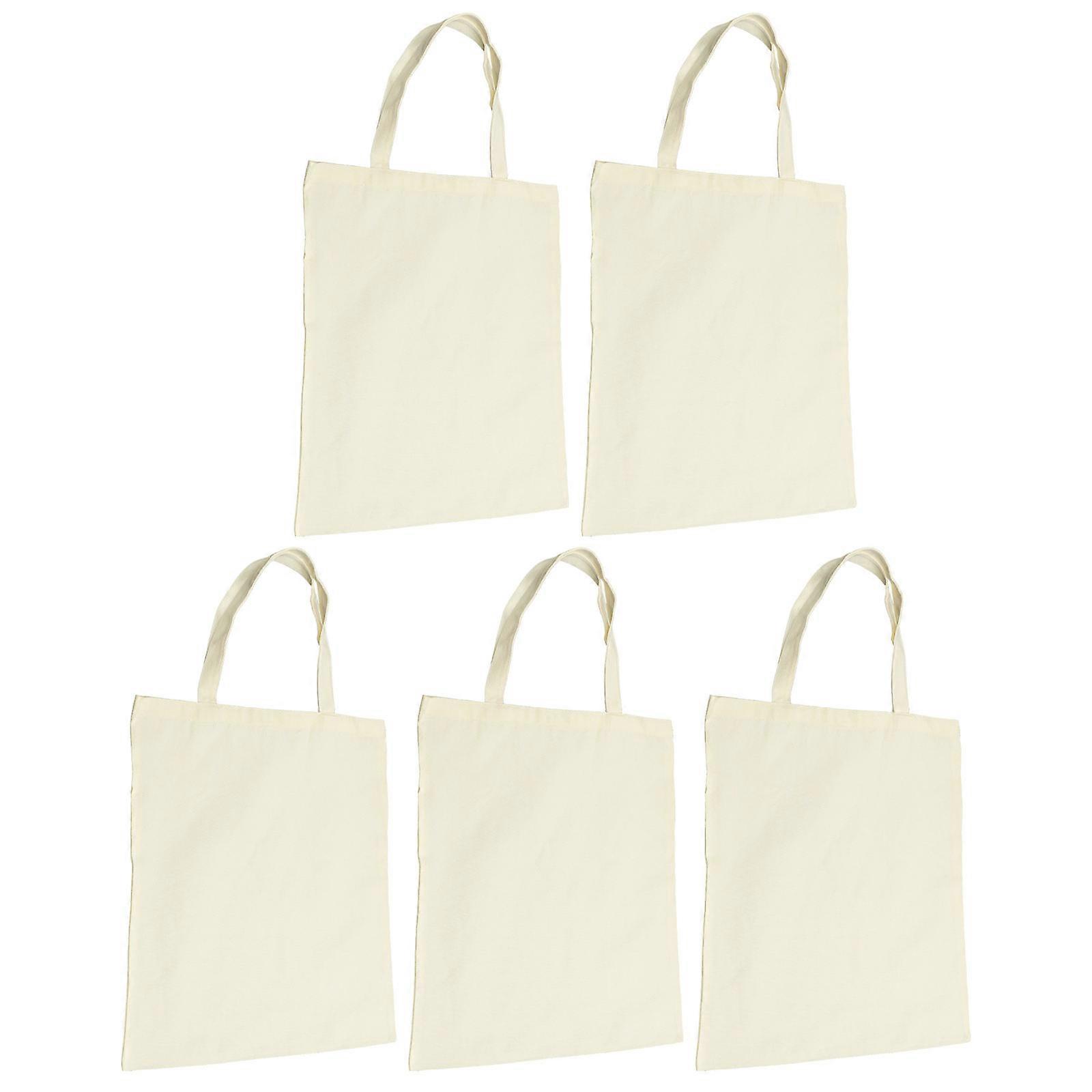 Heat Transfer Canvas Tote Bag For Everyday Use Rectangular Shape 5Pcs