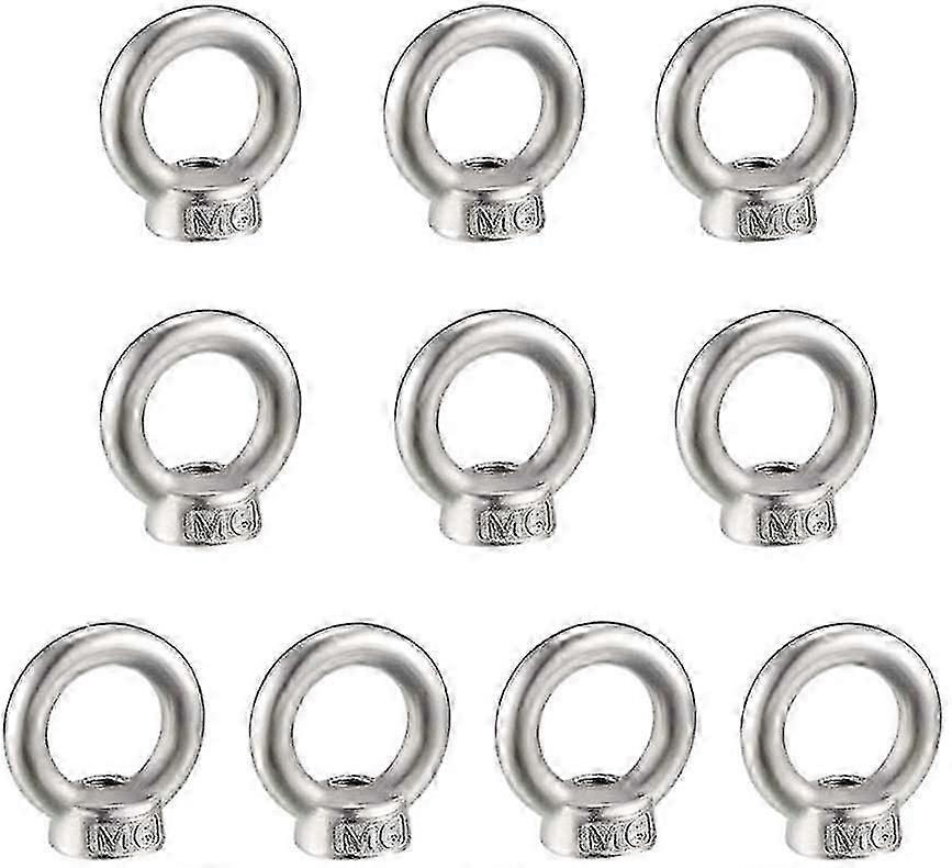 M6 Ring Nuts - Stainless Steel Threaded Ring Nuts 10 Pieces