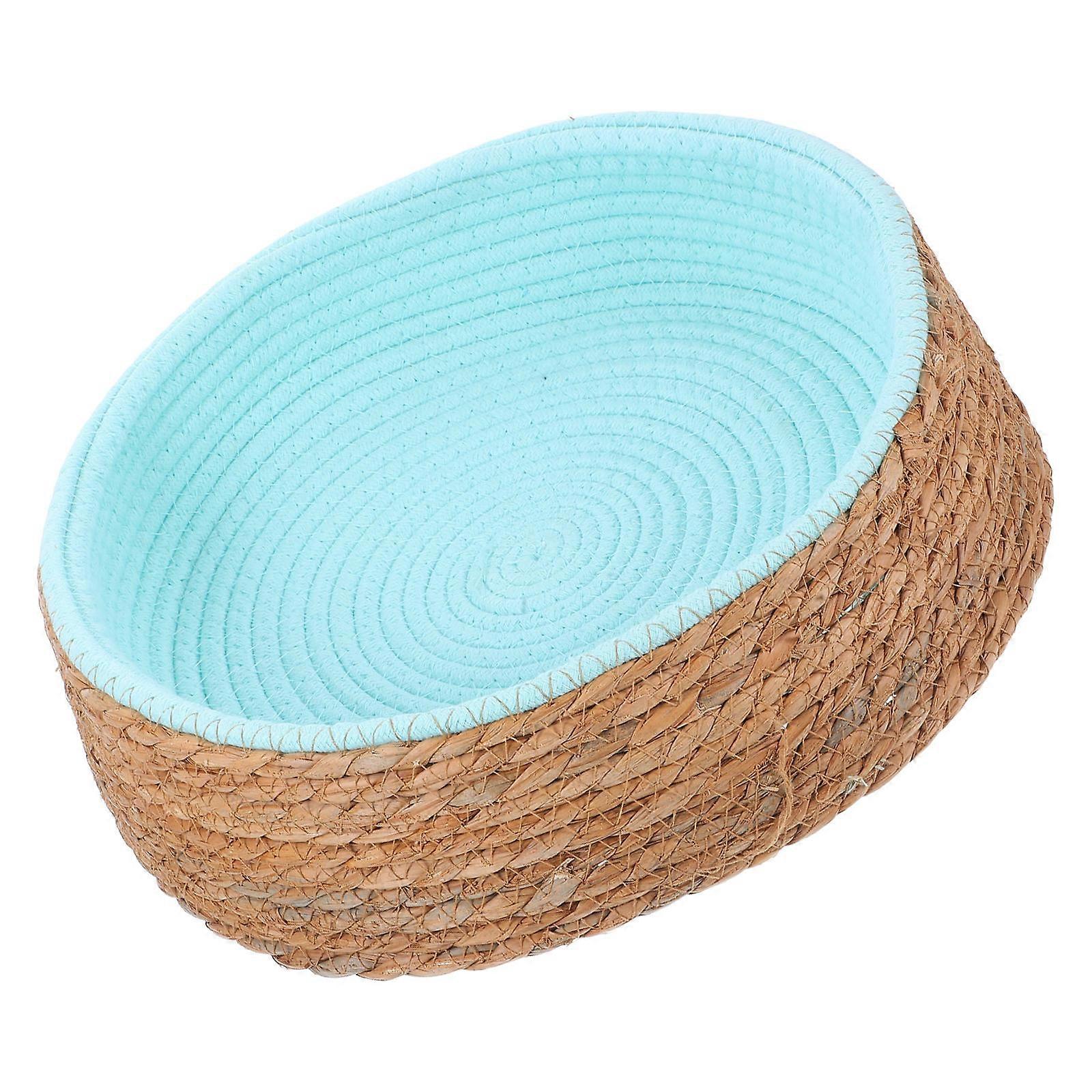 Round Cushion for Cats and Dogs, Lightweight and Durable, Indoor Use, Comfortable and Playful Design, Breathable Wicker Pet House