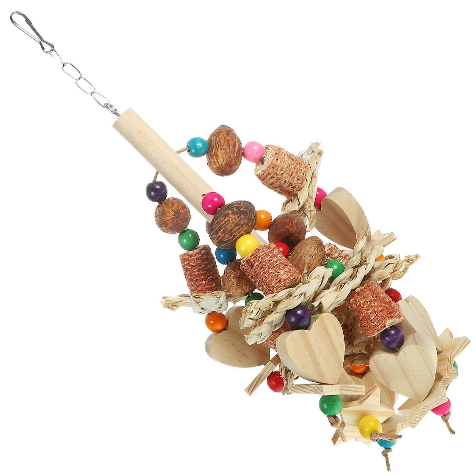 Natural Wood Bird Chew Toy for Macaws, Cockatiels & Conures – Safe, Easy to Install Playtime Accessory for Chewing and Entertainment