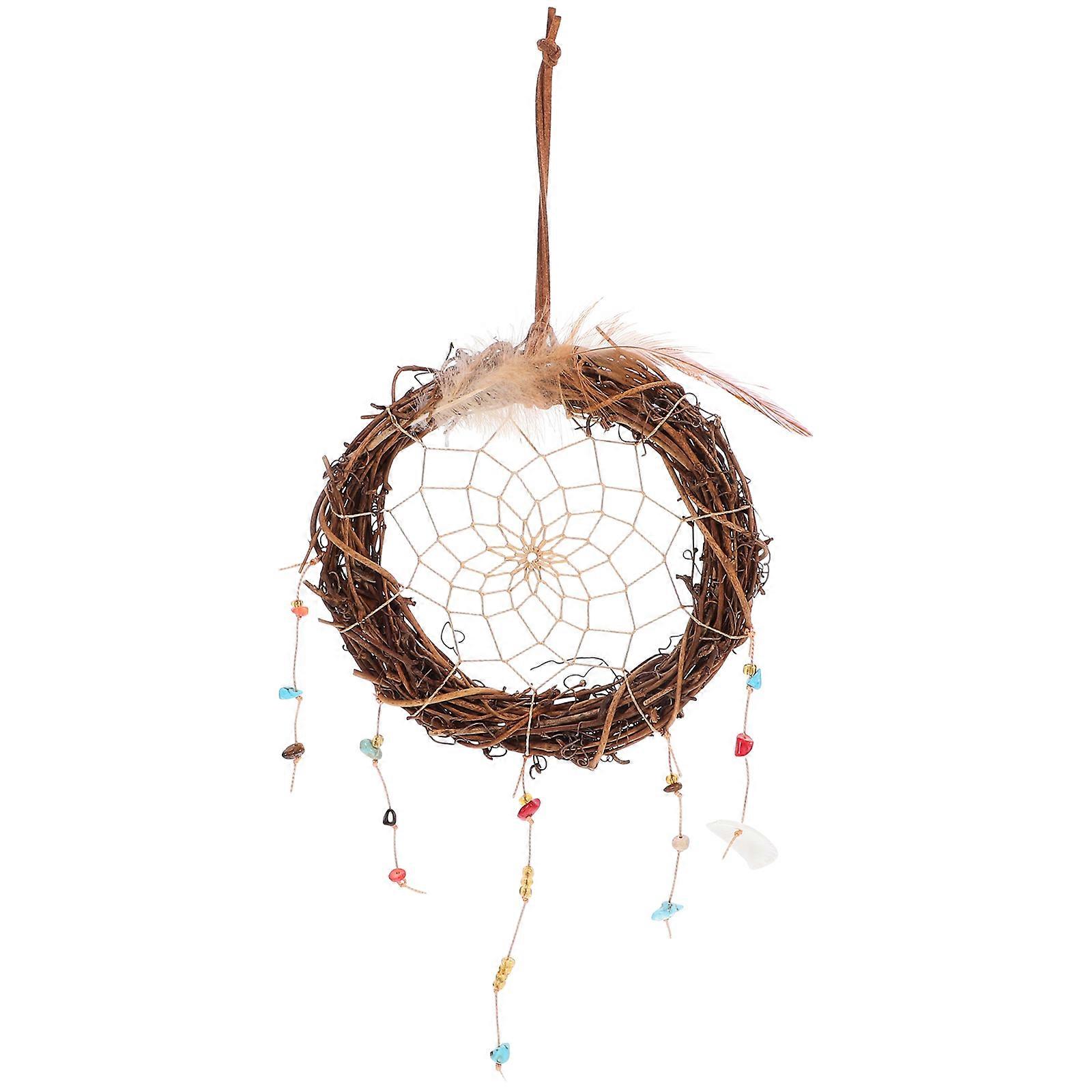 家の装飾のための丸い籐の壁掛け装飾16.00X15.00X2.50CM茶色の手作り1パック