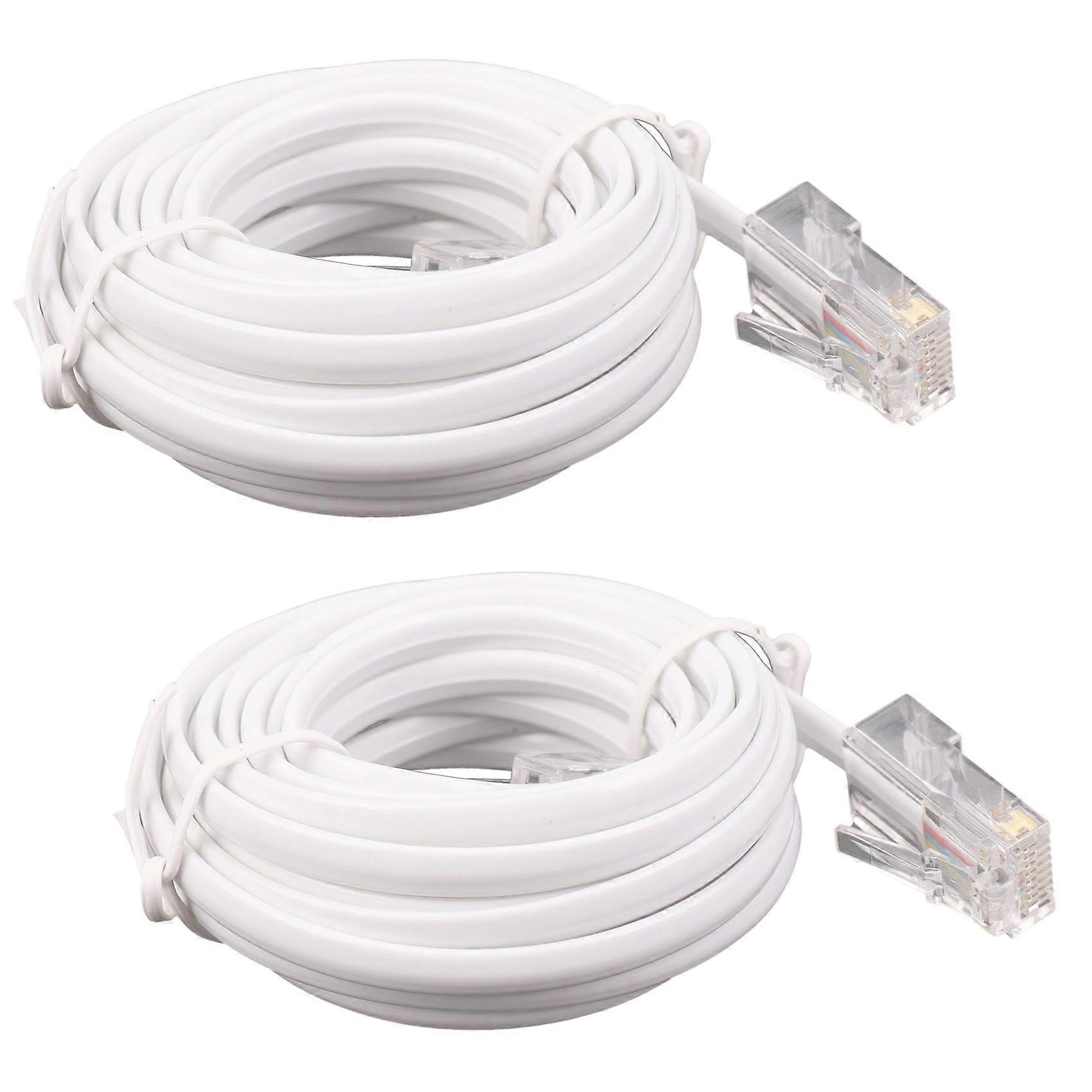2X RJ11 6P4C to RJ45 8P4C Modular Phone Internet Extension Cable 3 Meter