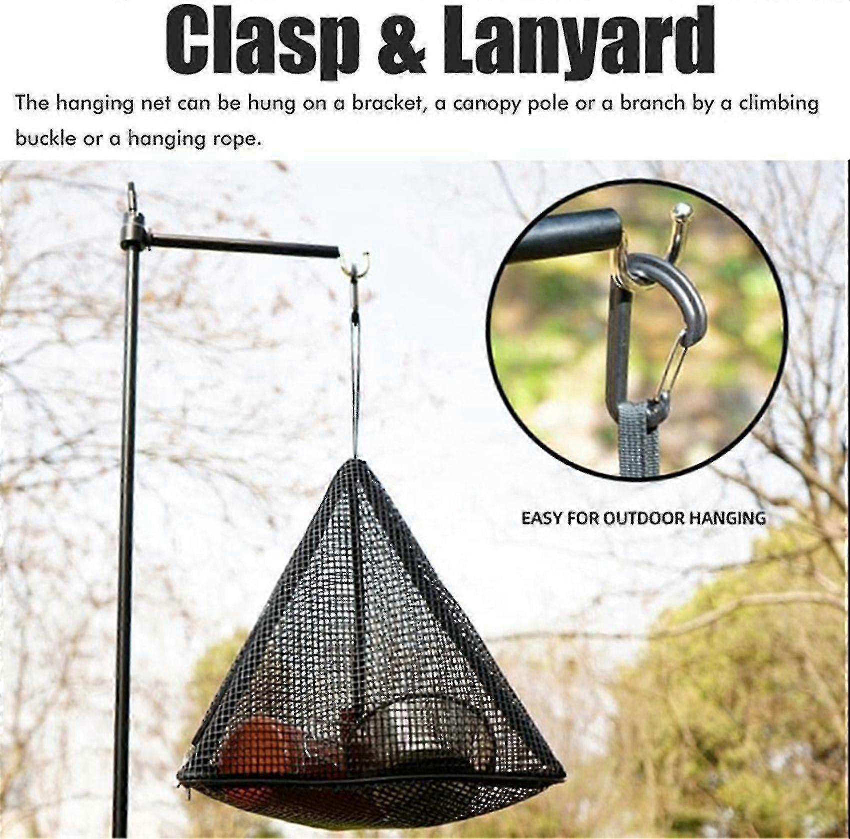 Outdoor Storage Net Triple-cornered Foldable Grid Drain With Hook S