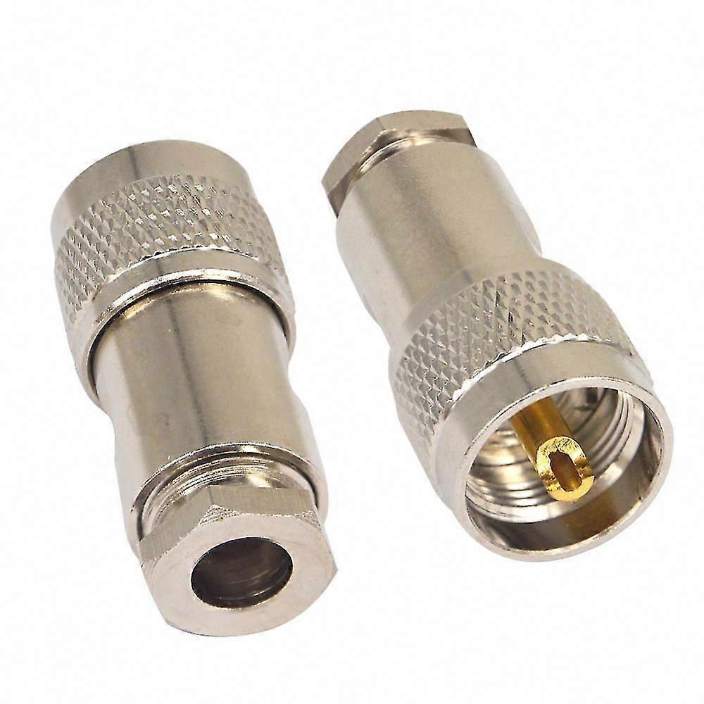 2pcs Silver Coaxial Clamp Adapter 3.5x1.5cm