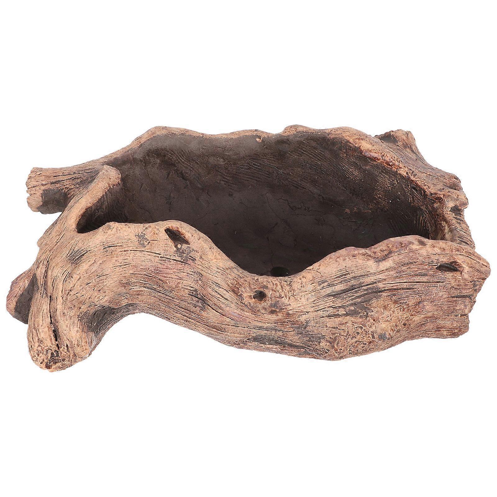 Imitation Old Root Adornment Artificial Carved Wooden Pile Model Flower Pot