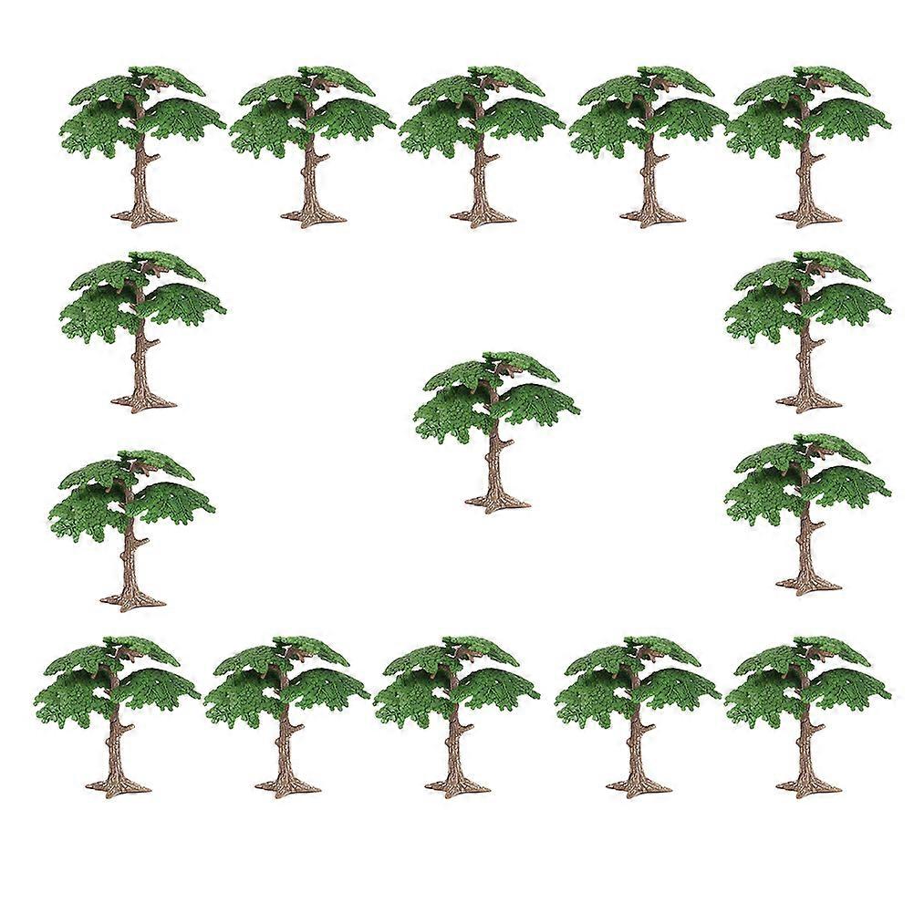 Green Pine Model Trees Simulation Tree Decoration Non-Toxic Plastic for Terrarium 15Pcs