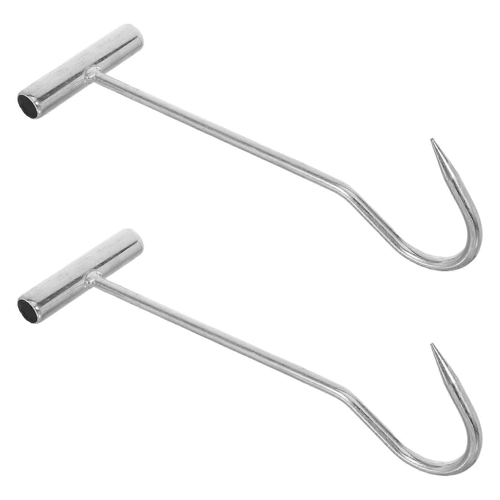 Heavy Duty Metal Lifting Hook 2Pcs Silver Versatile Lifting for Home Use