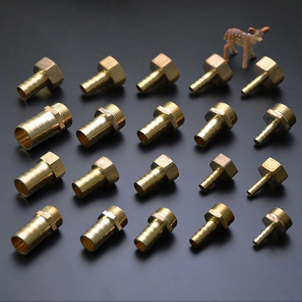 Brass Hose Adapter Set, 10 Pieces of 14mm Internal Thread Connectors for Secure Connections in Various Thread Types