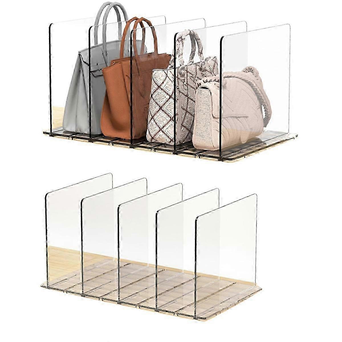 Closet Handbag Organizer, Adjustable Shelf Dividers for Organization (2PCS 4 Layers)