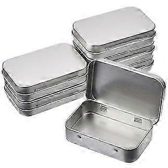 12pcsset Small Metal Storage Box Tin Silver Storage Box Case Organizer For Money Coin Candy Key 95*6*2cm