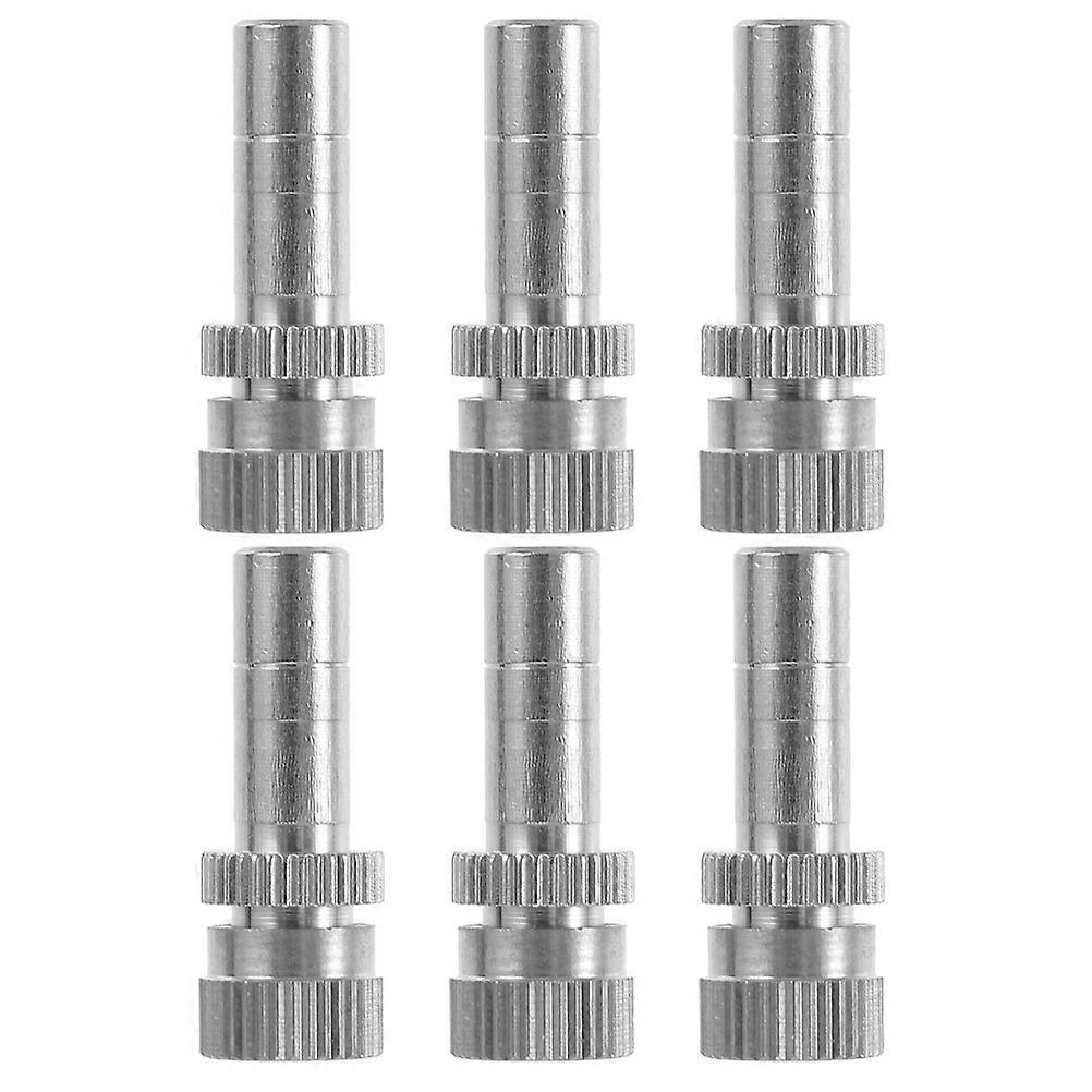 Misting Sprinkler Nozzle For Garden Hose Accessory 6Pcs Silver Metal Nozzle Misting Spray Designed For Outdoor Activities