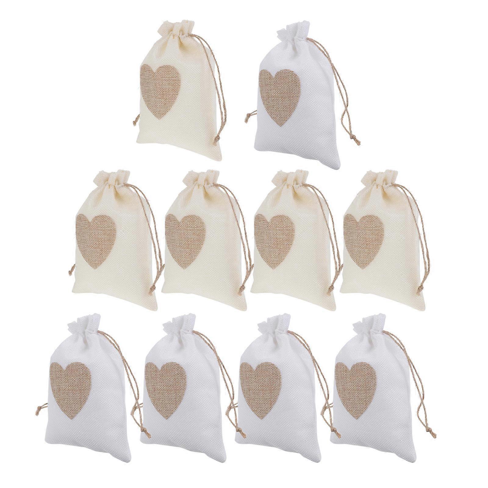 Festival Drawstring Storage Bags For 15X10CM White Practical Candy Packaging 10Pcs