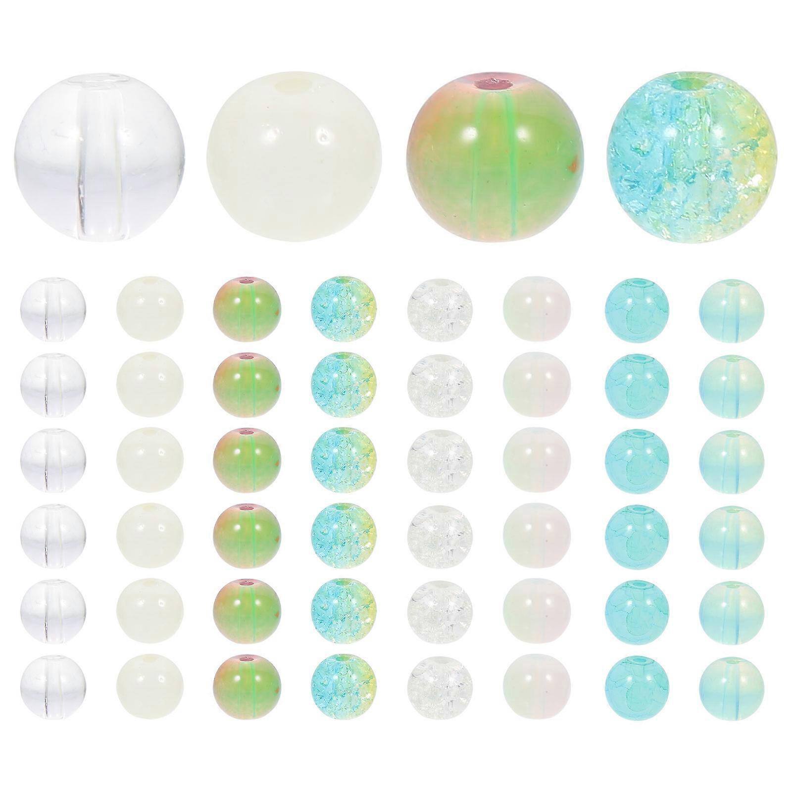 200pcs Round Glass Beads for DIY Jewelry Making Green Color Safe and Comfortable Small Size