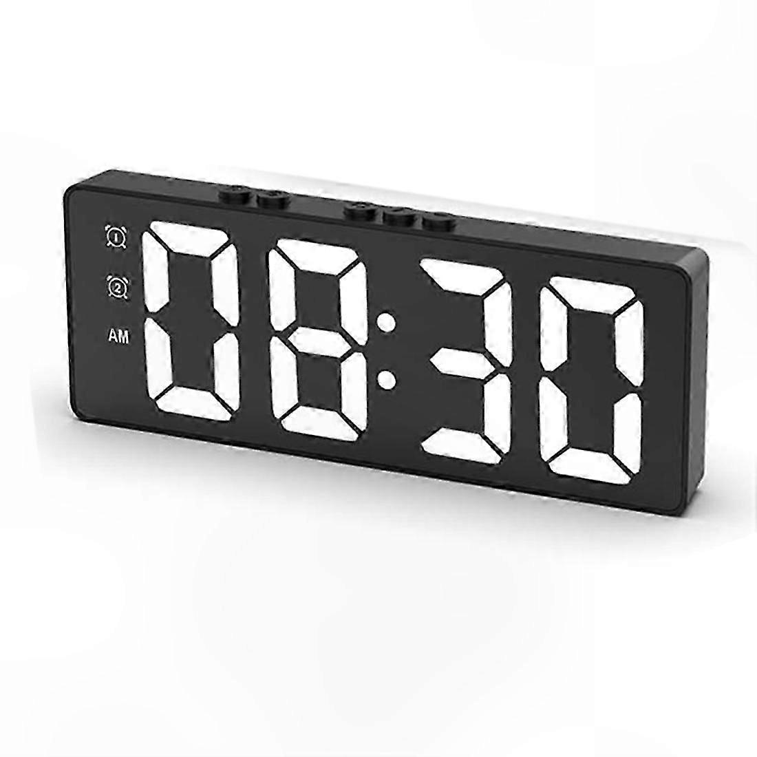 Black Digital Alarm Clock with Battery or USB Power Option