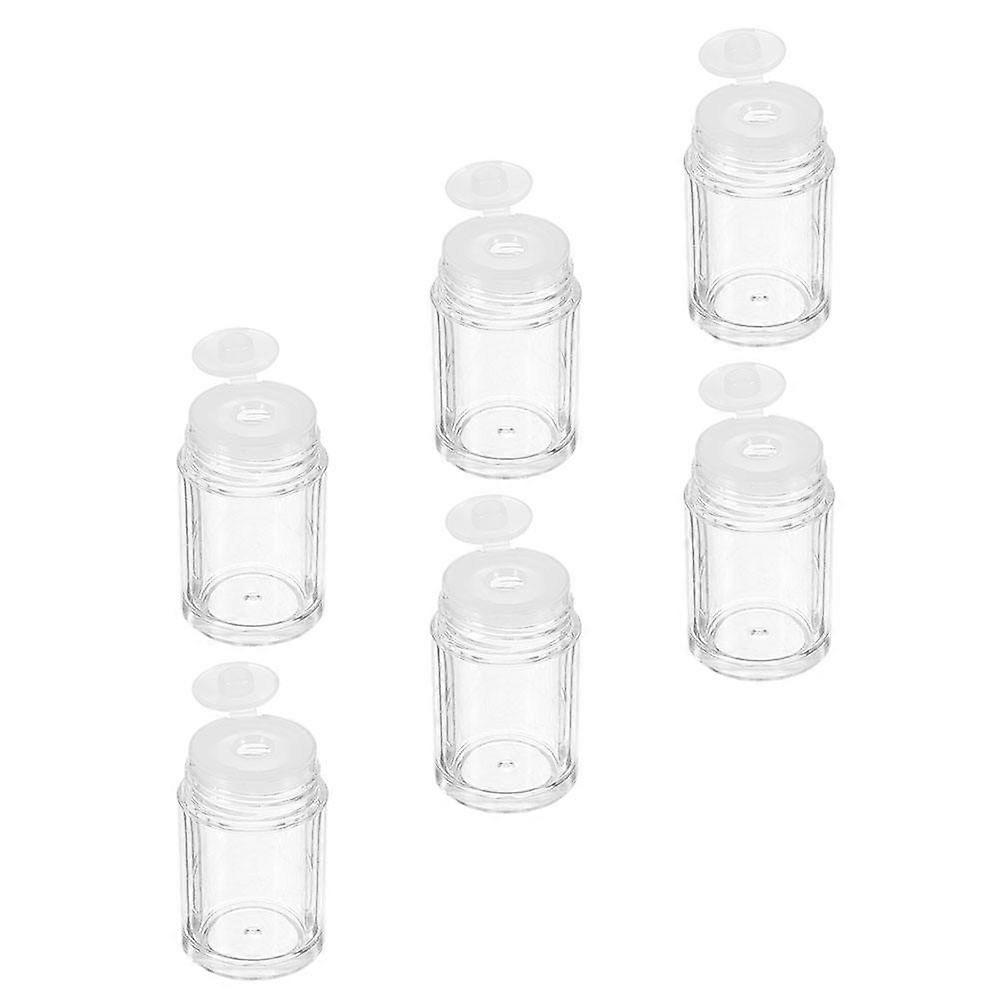 6Pcs Transparent Plastic Loose Powder Bottles with Flip-Lid Design for Storage and DIY Makeup Fits