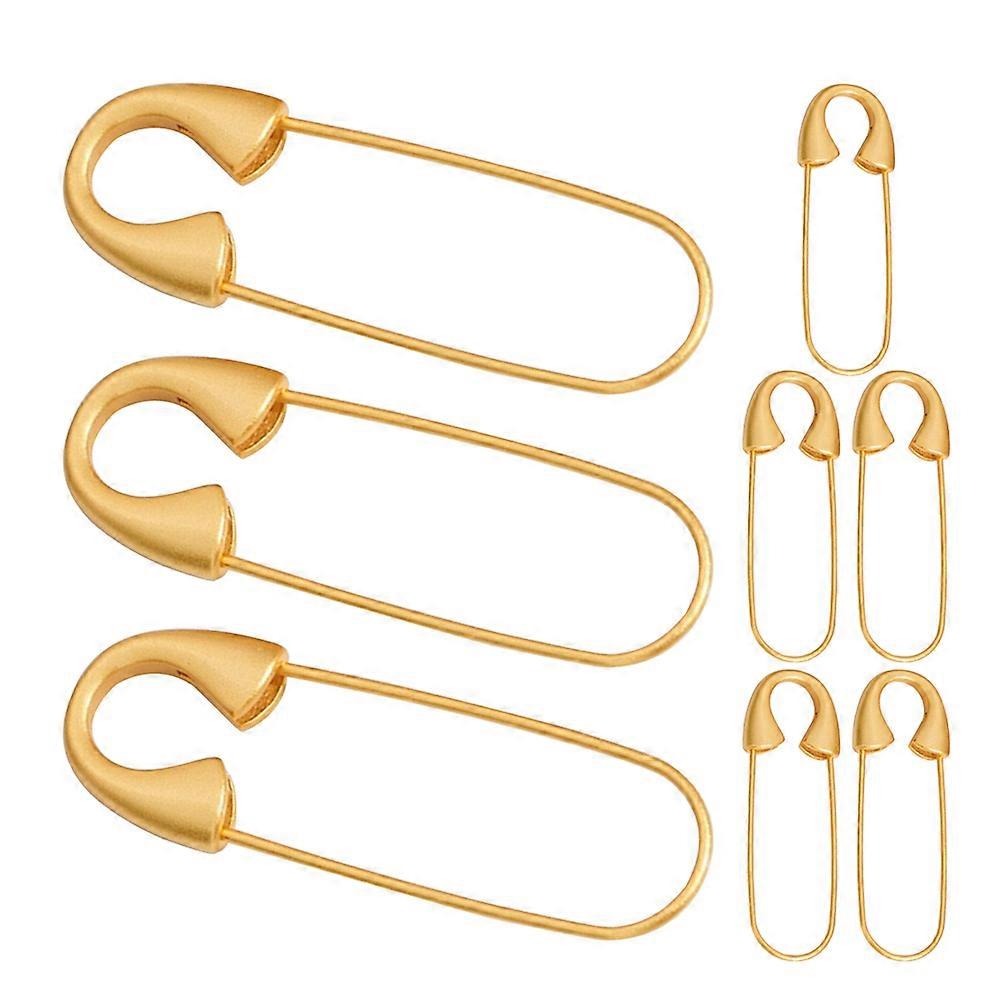 Golden Metal Brooch Pins for Fixing Clothes Unique Design for DIY Craft and Decorative Use 8 Pieces