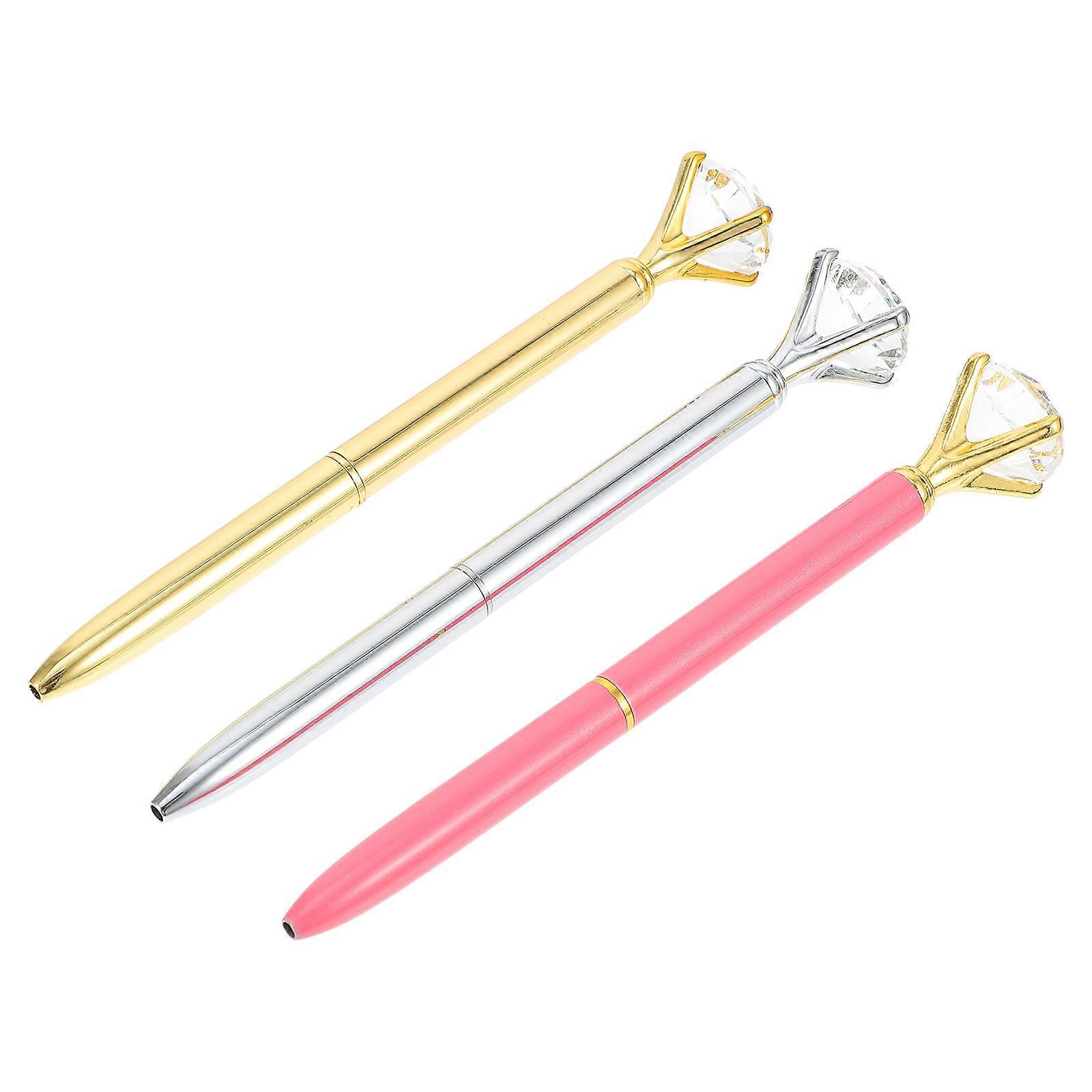 Smooth Writing Ballpoint Pens For School And Office Assorted Color Big Diamond Shape Ensuring No Skipping Or Dragging 3Pcs