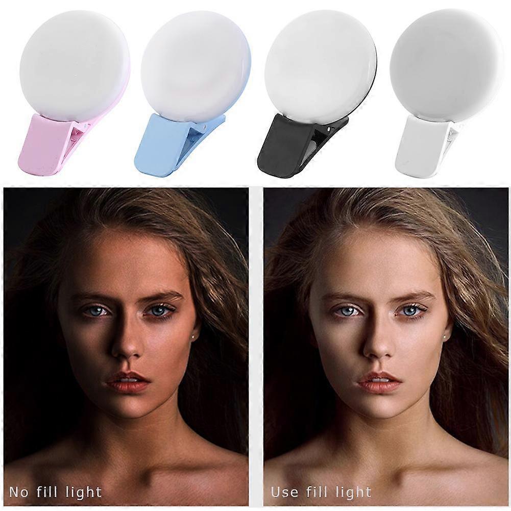 Mini Q Selfie Ring Light Portable LED Flash USB Clip Mobile Phone Fill Light for Night Photography Fill Light Smartphone Beauty