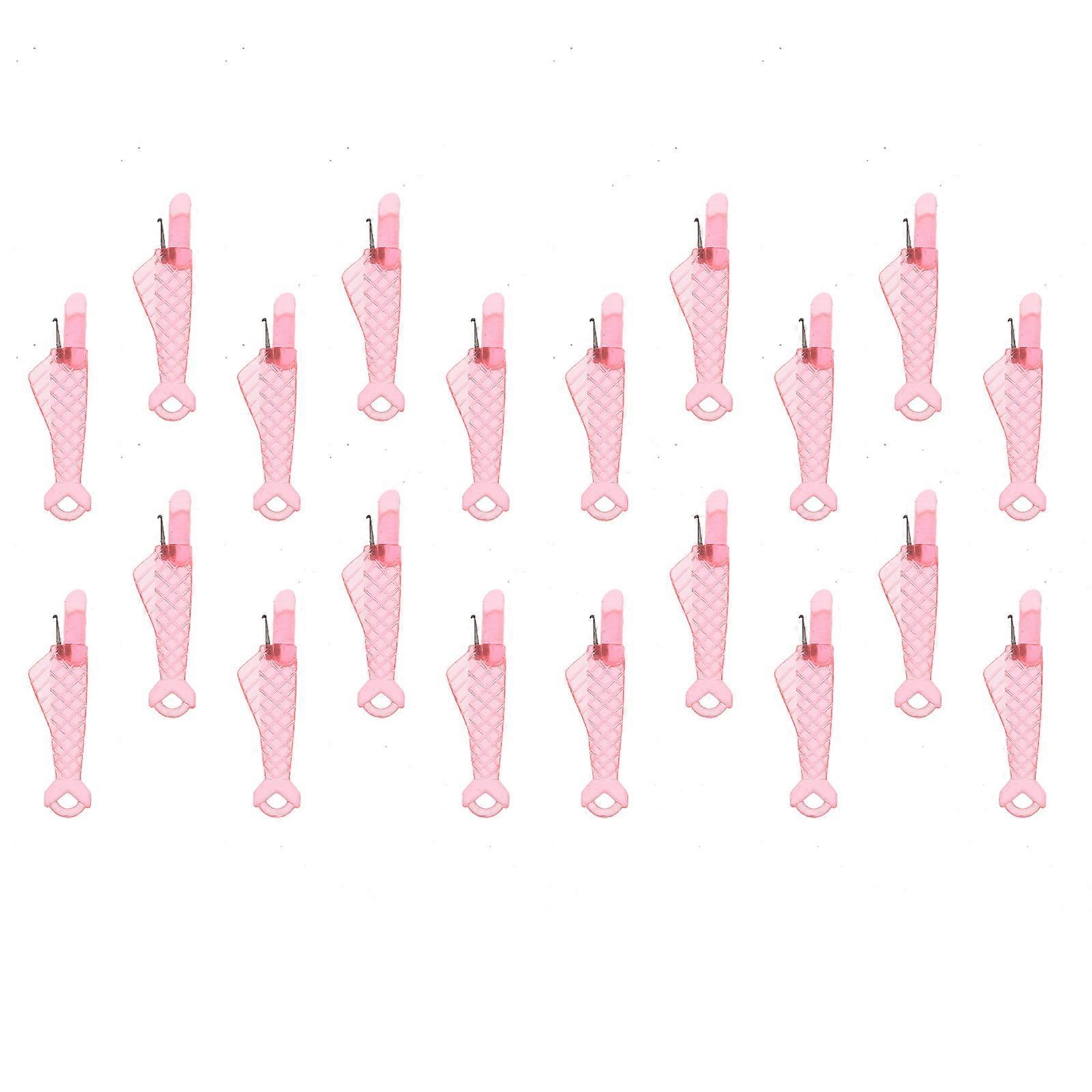 20Pcs Plastic Sewing Machine Threaders Fish Shape Designed For Sewers Suitable For Threading Tasks In Light Pink